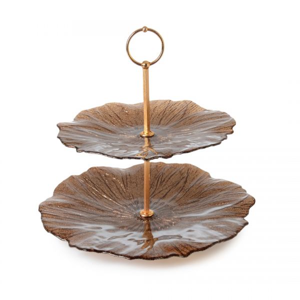 İpek | Lilith Simli Kahve 2 Katlı Kurabiyelik 21-28 cm | 16499/16500