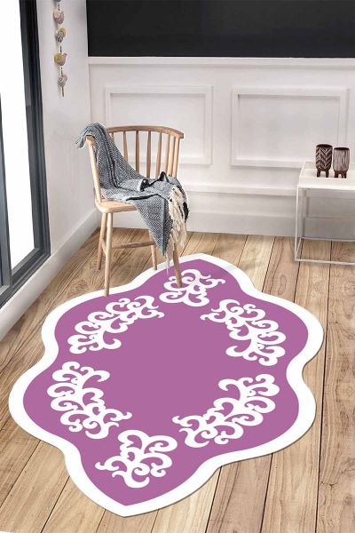 Birkilim Lazer Kesim Yıkanabilir İpeksi Kaymaz Taban Dekoratif Halı | MLN-IP-HT-1432