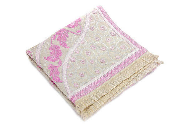 Lüks Simli Kabartmalı Seccade - Pembe Renk