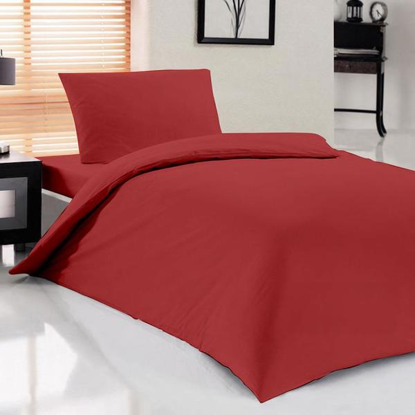 Ensemble housse de couette simple Pure Rouge