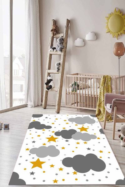 Birkilim Yıkanabilir İpeksi Kaymaz Taban Çocuk Odası Halısı | MLN-IP-HT-558