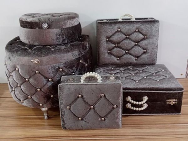 D Model 5 Li Çeyiz Sandık Takımı Gri