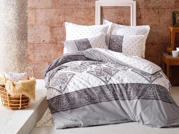 طقم غطاء لحاف بوهيمي بوكس قطني Alope رمادي مزدوج