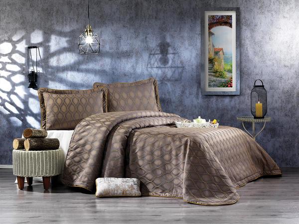 Vanessa Çift Kişilik Yatak Örtüsü Cappucino