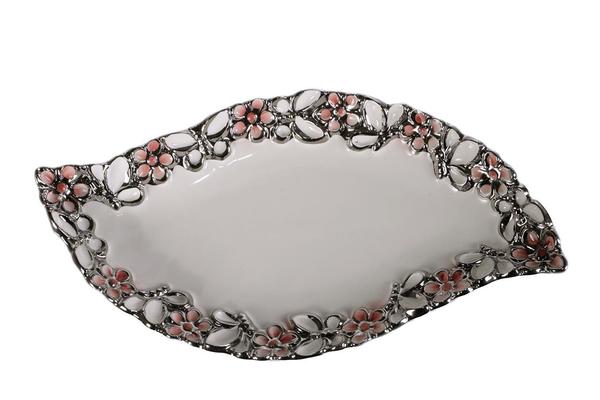  Almina Gül Desen Dekoratif Çerezlik Kase