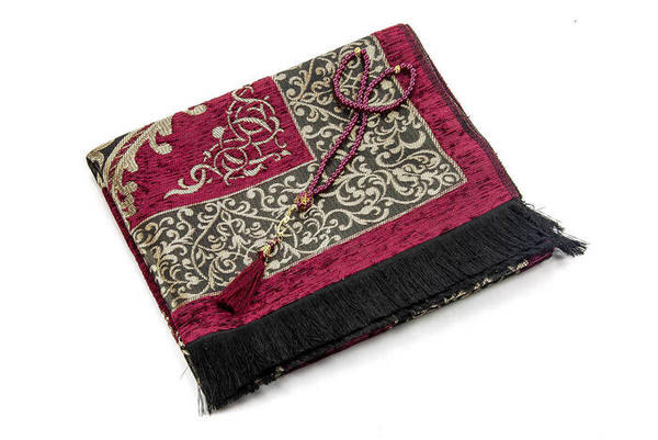 Lüks Osmanlı Şönil Seccade Tesbih Hediyeli Kırmızı