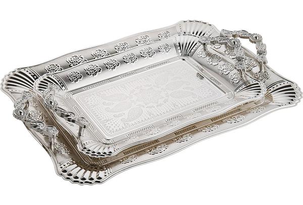 Bavary İkili Elegance Tepsi Yüksek Kalite | Gümüş | By-2231L-2S-mh65