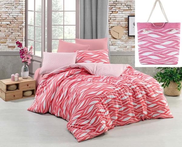 Soley Çanta Hediyeli Çift Kişilik Nevresim Takımı Waves