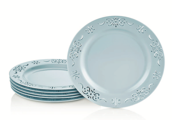 Neva | Palace Dantels | 6 Teilig | Servierteller | Dessertteller | Blau | Aus Porzellan | Ø 27cm | N1034