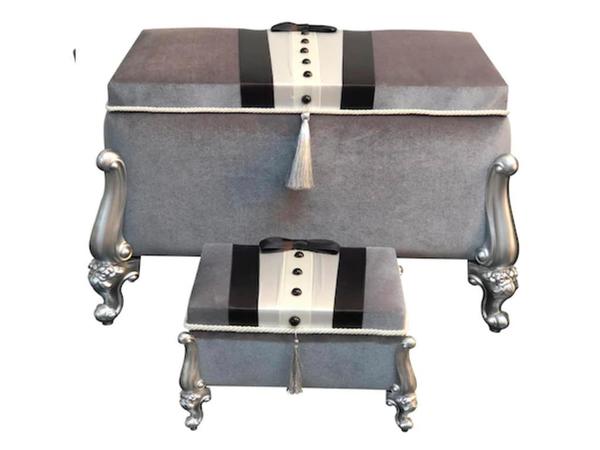 Groom Figured Avangarde 2 Piece Dowry Chest Grey