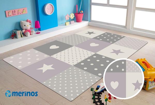 Merinos Pastel Kids Yıldızlı Çocuk Halısı | Lila | 20339-250-Lila