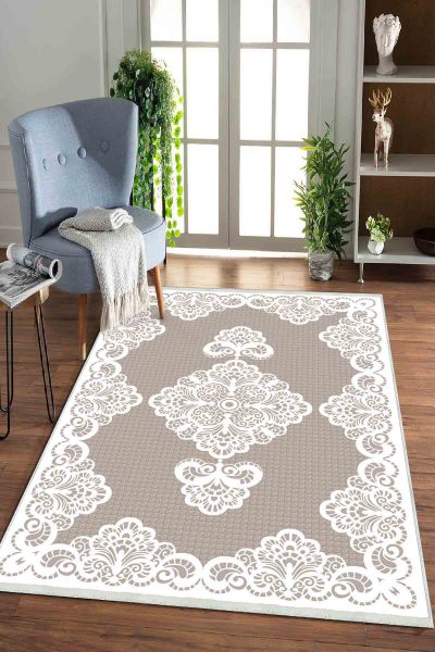 Birkilim Yıkanabilir Dekoratif Halı İpeksi Kaymaz Taban | MLN-IP-HK-0123