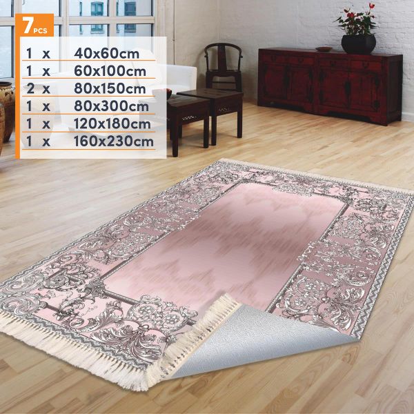 Birkilim 7 Waschbares Teppichset | MLN-HK083-1-KMP