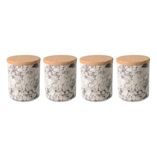 QUICK WOODEN CAP. CERAMIC JAR CHAMBER -CREAM SHELL | SILK-SRB504