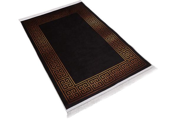 Siela Yıkanabilen Halı | Altın & Siyah | E104-Gold