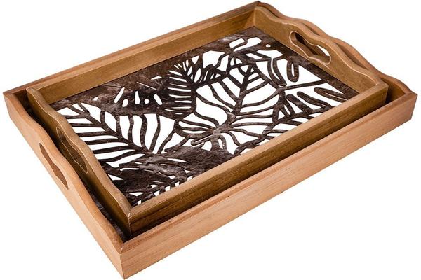 2li Tahta Tepsi | Yükseklik 5.5 cm | By-y452-1