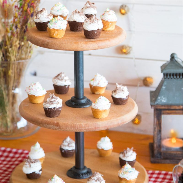 SUPPORT À GÂTEAU ROND PÂTISSERIE 3 ÉTAGES - TUBULAIRE