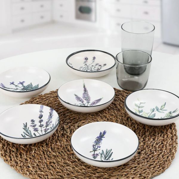 Çiçek Bahçesi Halka Çerezlik/Sosluk 13 Cm 6 Adet - 18938/43 | Keramika