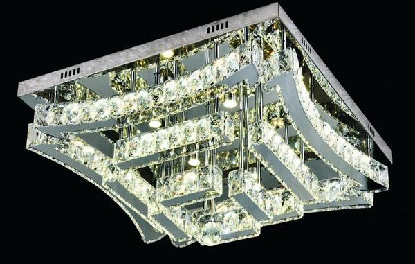 Dekonaz Kristal LED Kare Tavan Lambası MP3 Bluetooth 60cm | DTX-C23-12