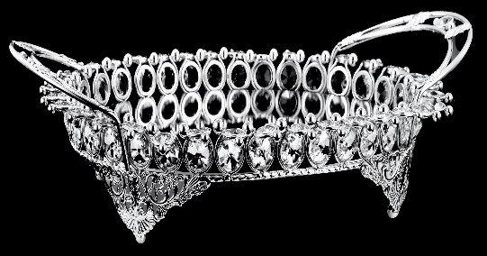 Dekonaz Lüks Kristal Dekoratif Yuvarlak Servis Tepsi | Gümüş