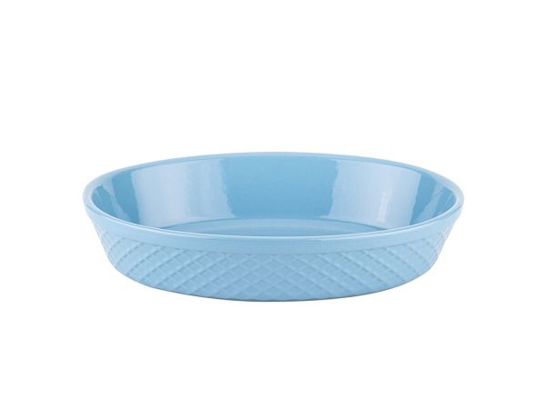 006-01-ARMOIRE DE FOUR OVALE BLEU CÉRAMIQUE DIAMANT 28X18.5X6CM