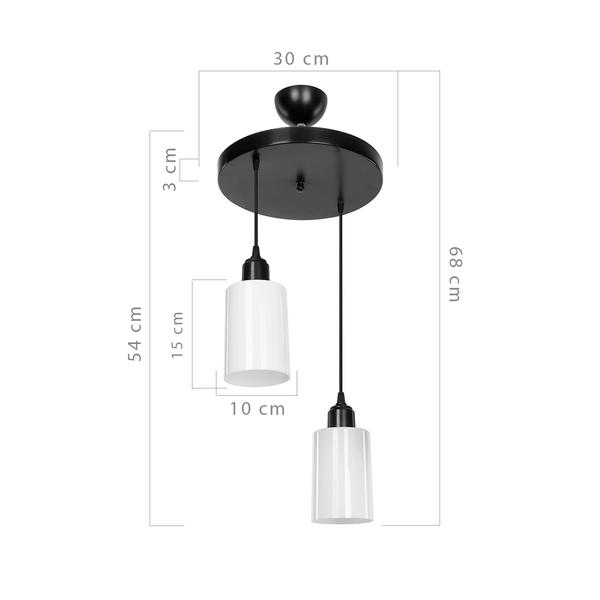 أكسل 2-ثريا أوبال زجاج بصري أسود