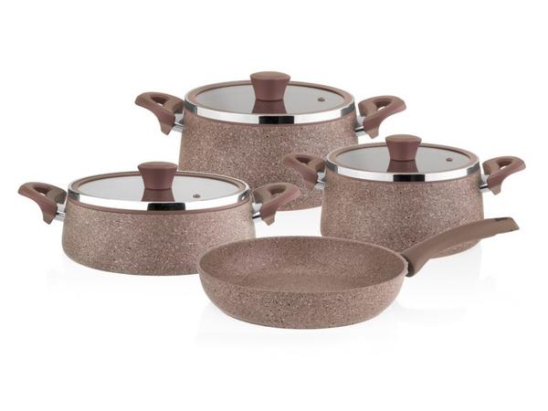 Taç Granit Plus Prizma 7 Parça Tencere Seti | Mercan | TAC-3178