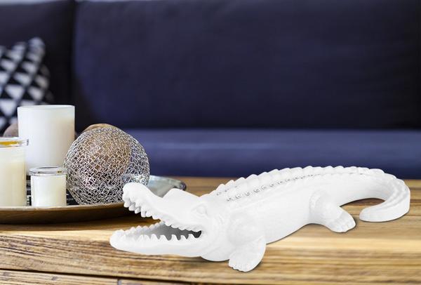 Burcu Dekoratif Timsah Biblosu Orta Boy Beyaz