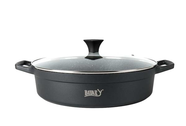 Bavary Granit Tencere | İndüksiyonlu | 36cm | Yüksek Kalite | Siyah | By-khqt36