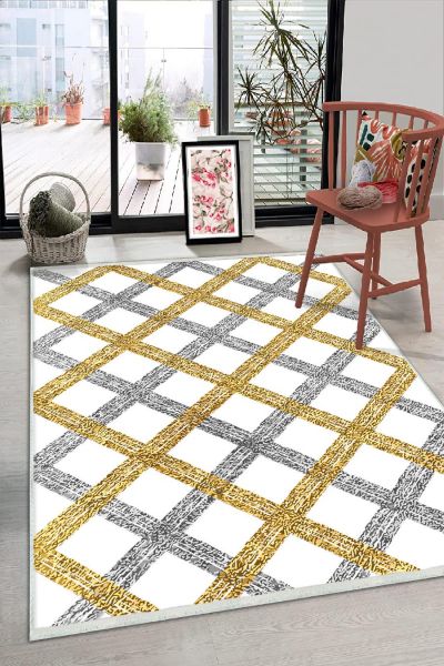 Birkilim Yıkanabilir Dekoratif Halı İpeksi Kaymaz Taban | MLN-IP-HS-311