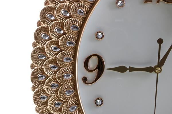 Almina Çiçek Desenli Oval Duvar Saati