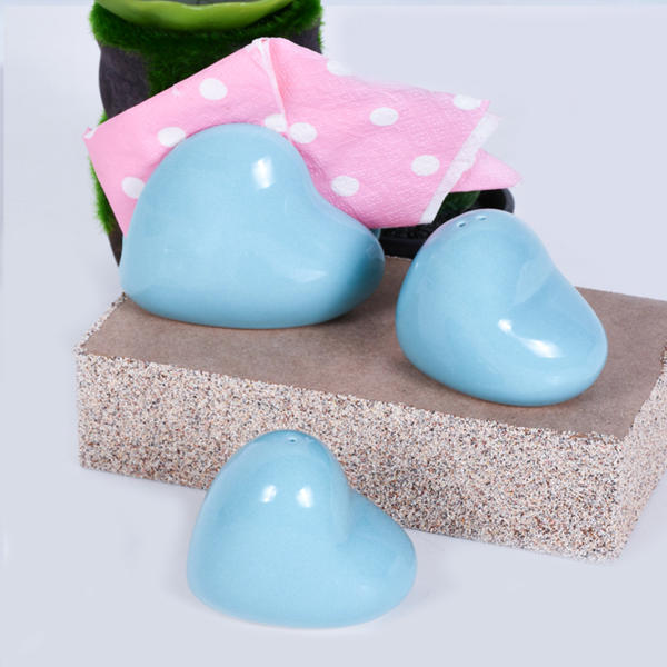 Kalp Turkuaz Tuzluk Biberlik Peçetelik 3 Parça | K+