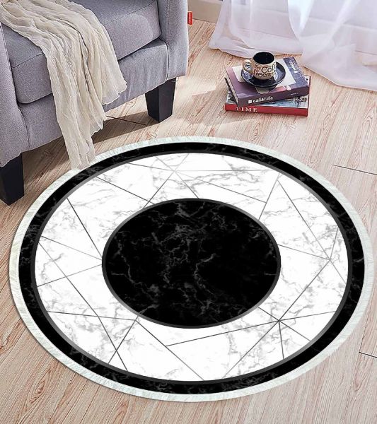 Birkilim Yuvarlak Yıkanabilir Dekoratif Halı İpeksi Kaymaz Taban | MLN-IP-YU-HT-656