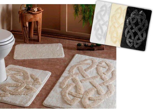 Taç Comfort Lüks Roselin Banyo Paspas Seti 3 Parca Gri