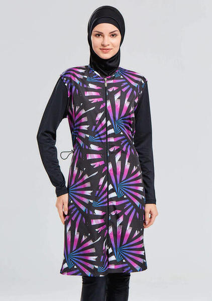 Adasea 2056-19 Siyah Tam Kapalı Tesettür Mayo