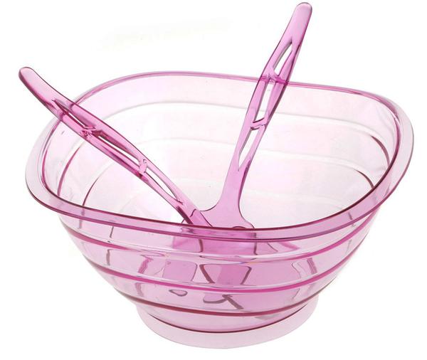 Asude Salata Kasesi Çatal Kaşık 3 Parça | Pembe