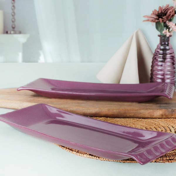 Mor Selen Kayık Tabak 33 Cm 2 Adet | Keramika