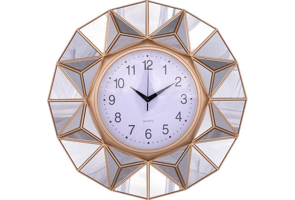 Dekonaz | Aynalı Saat | Altın Rengi | Aynalı | Duvar Saati | Gp-0093