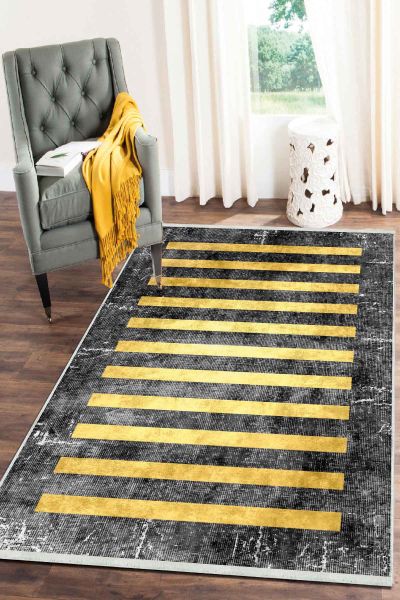 Birkilim Tapis Décoratif Lavable Soyeux Base Antidérapante | MLN-IP-SD-251