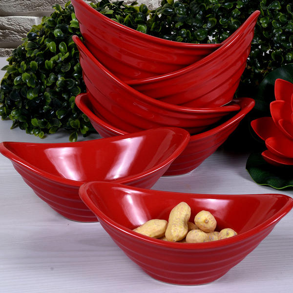 Keramika | 6 Adet Kırmızı Gondol Çerezlik/Sosluk