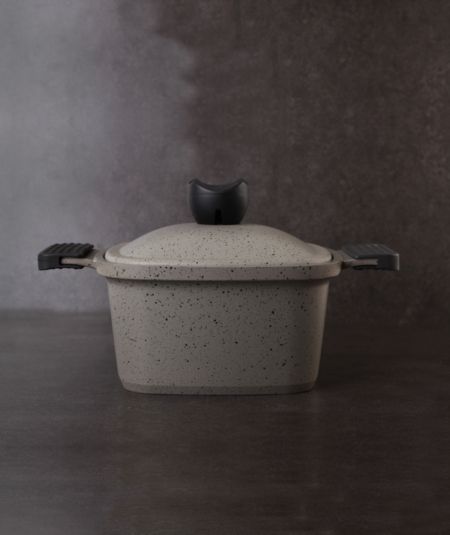 Acar Cuisine | Liya-Grey Pot Profond Carré 20 cm Gris