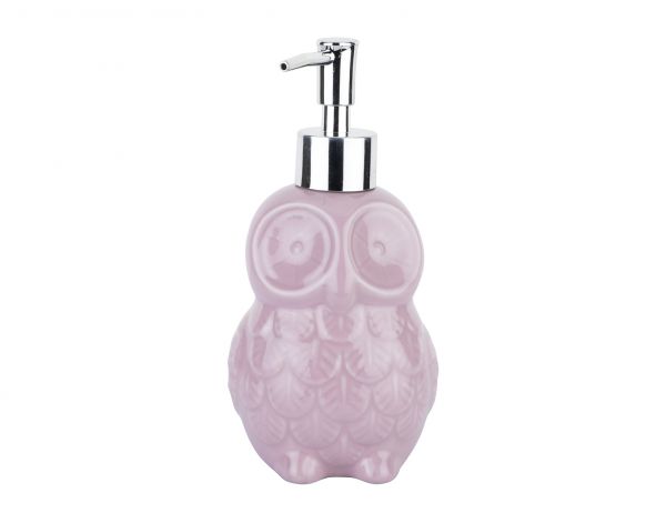 Tantitony | Ceramic Owl Shaped Pink Soap Dispenser