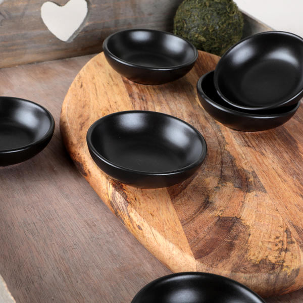 سناك / صلصة سوداء غير لامعة 7 سم 6 قطع | كيراميكا