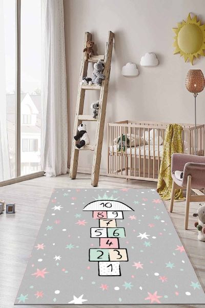 Birkilim Yıkanabilir İpeksi Kaymaz Taban Çocuk Odası Halısı | MLN-IP-HT-266