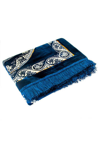 Velvet Prayer Rug Double Plus - Navy Blue Color 03