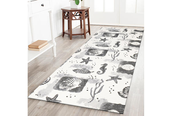 Aquamat | Dekorative Badematte | Polyester | Seemuster | 65cm | Aquamat-0013