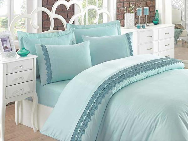 Cotton Box Brode Saten Nevresim Takımı Rodez Mint | Cotton Box