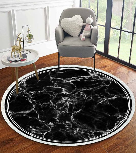 Birkilim Yuvarlak Yıkanabilir Dekoratif Halı İpeksi Kaymaz Taban | MLN-IP-YU-HT-795