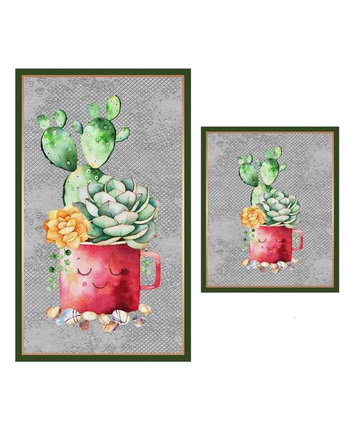 Bayev Kupa Kaktüs 2`li Banyo Paspas Seti Klozet Takımı 19 1460