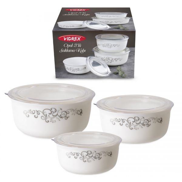 W-3L / RINAD OPAL 3-STORAGE CONTAINER WITH ACRYLIC LID 19 cm - 16 cm - 1 4 cm | SILK-59310